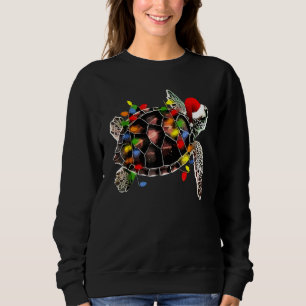 Sea Turtle Christmas Lights Santa Hat Merry Chris Sweatshirt