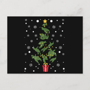 Sea turtle Christmas tree animal Xmas PJs Postcard