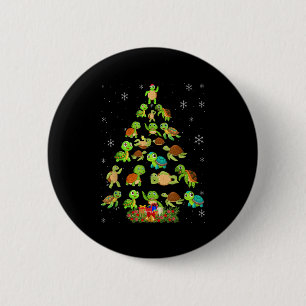 Sea Turtle Christmas Tree Matching Family Xmas Tre 2 Inch Round Button