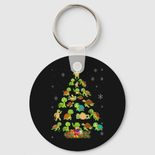 Sea Turtle Christmas Tree Matching Family Xmas Tre Keychain