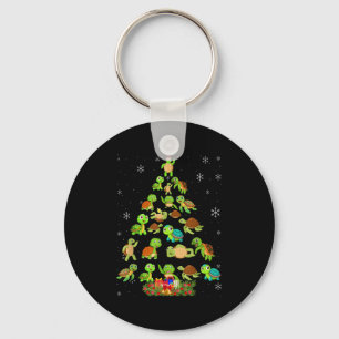 Sea Turtle Christmas Tree Matching Family Xmas Tre Keychain