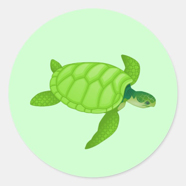 Sea Turtle Classic Round Sticker (Front)