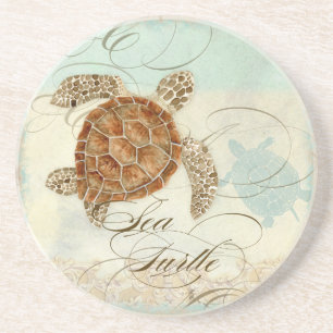 Sea Turtle Coastal Beach - Home Decor Coasters