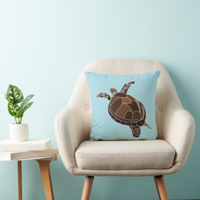 Sea Turtle Coastal Sea Turtle Throw Pillow (Chair)