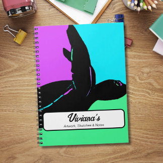 Sea Turtle Colourful Aqua Pink Turquoise Custom Notebook