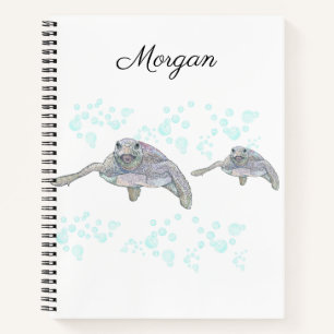 Sea Turtle Colourful Original Drawing Personalized Notebook