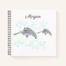 Sea Turtle Colourful Original Drawing Personalized