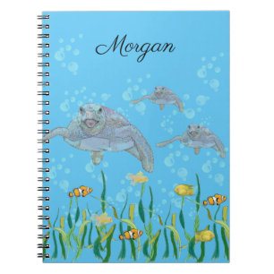 Sea Turtle Colourful Original Drawing Personalized Notebook