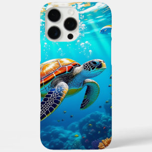 Sea Turtle Colourful Underwater Scene Birthday iPhone 16 Pro Max Case