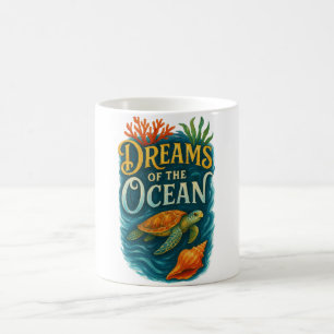 Sea Turtle & Coral Art Coffee Mug