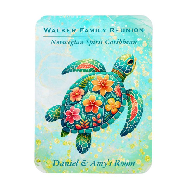 Sea Turtle Cruise Ship Stateroom Magnet (Vertical)