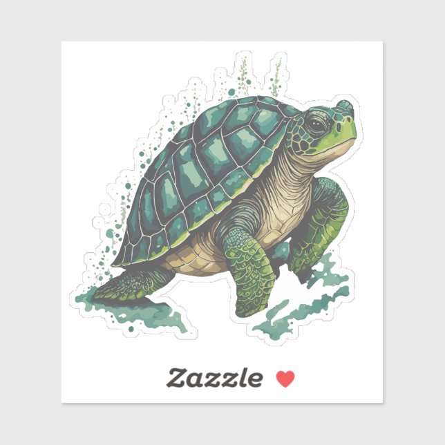 Sea Turtle Custom-Cut Vinyl Sticker (Sheet)