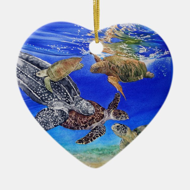 Sea Turtle Customizable Ornament (Front)