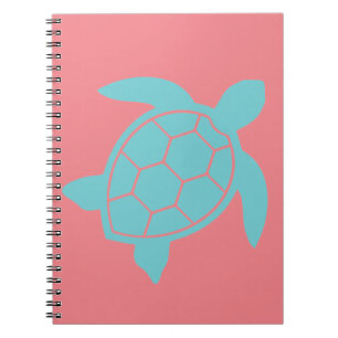 Sea Turtle Design in Ocean Seafoam Green Blue Notebook