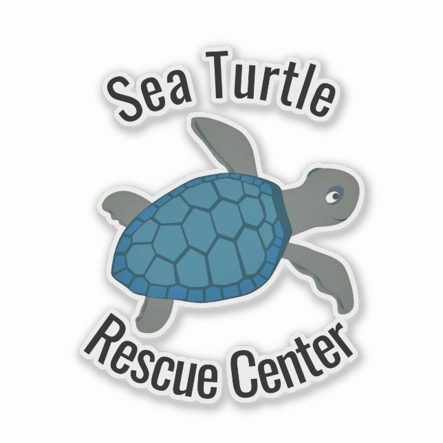 Sea Turtle Design Vinyl Sticker (Front)