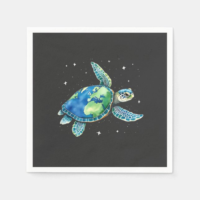 Sea Turtle Earth Day 2025 Sea Animals  Napkin (Front)