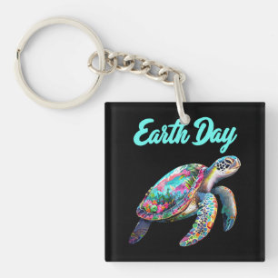 Sea Turtle Earth Day Save The Earth Keychain