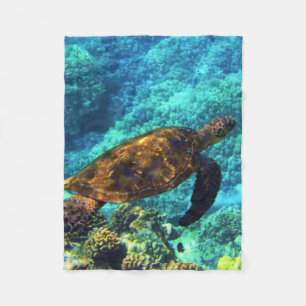 sea turtle fleece blanket