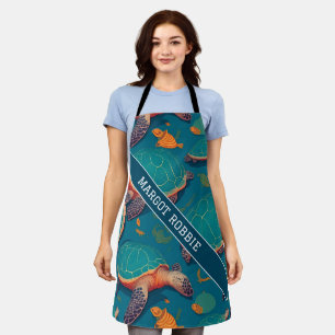 Sea turtle Geometric Colourful Personalized Patter Apron