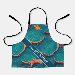 Sea turtle Geometric Colourful Personalized Patter Apron