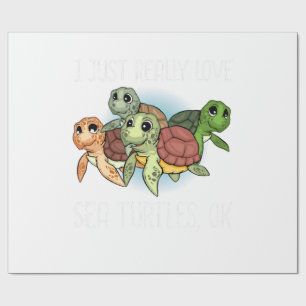 Sea Turtle Gift Kids Women Underwater Sea Turtles Wrapping Paper