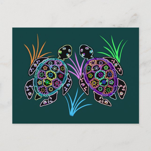 Sea Turtle Glow Postcard (Front)