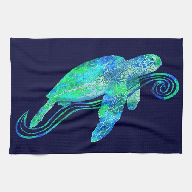 Sea Turtle Graphic Kitchen Towel (Horizontal)