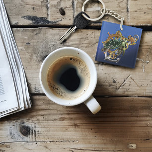 Sea Turtle Green Blue Keychain