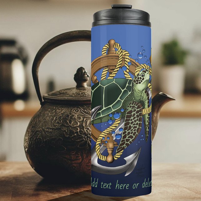 Sea Turtle Green Blue Thermal Tumbler (Creator Uploaded)