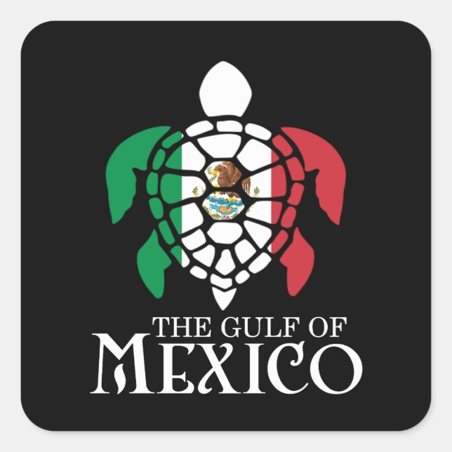  Sea Turtle Gulf of Mexico Square Sticker (Front)