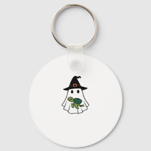 Sea Turtle Halloween Ghost Witch Hat Animal Lovers Keychain