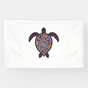 Sea Turtle Halloween Spider-web Pumpkin Ghost Hall Banner