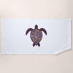 Sea Turtle Halloween Spider-web Pumpkin Ghost Hall Beach Towel