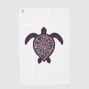 Sea Turtle Halloween Spider-web Pumpkin Ghost Hall Golf Towel