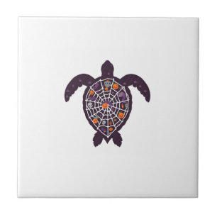 Sea Turtle Halloween Spider-web Pumpkin Ghost Hall Tile