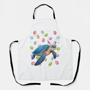 Sea Turtle Happy Easter Egg Hunt Bunny Ear Sea Tur Apron