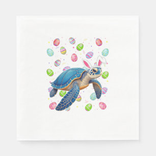 Sea Turtle Happy Easter Egg Hunt Bunny Ear Sea Tur Napkin