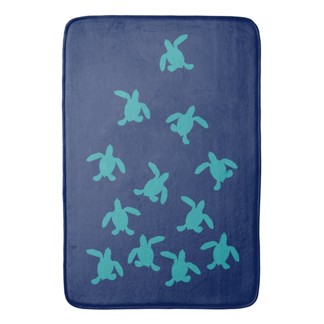 Sea Turtle Hatchlings Bath Mat (Front Vertical)
