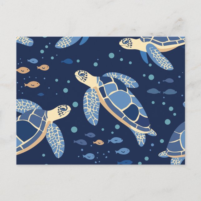 Sea turtle holiday postcard (Front)
