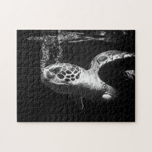 Sea Turtle in black and white, Jigsaw Puzzle