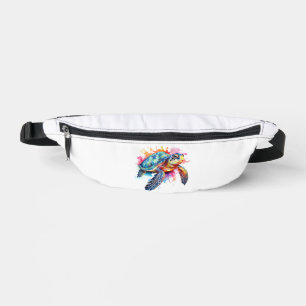 Sea Turtle in Colourful Watercolor Fanny Pack