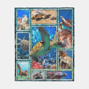 Sea Turtle In The Ocean 3d Quilt Blanket