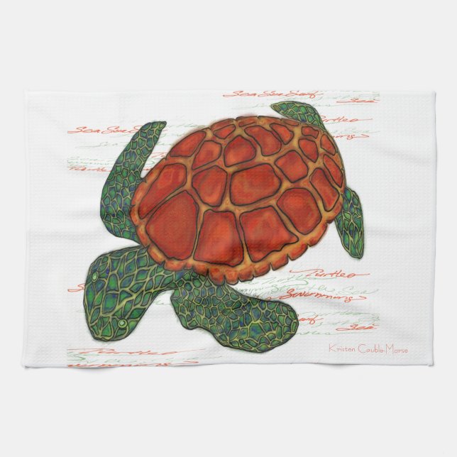 Sea Turtle Kitchen Towel (Horizontal)