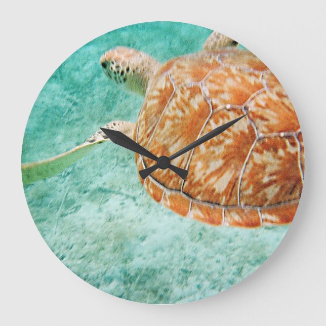 Sea Turtle Large Clock (Front)