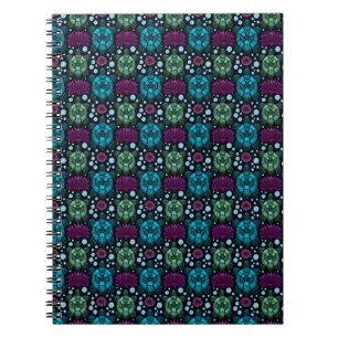 Sea Turtle & Lotus Flower Pattern  Notebook