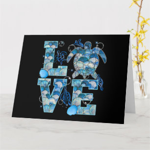 Sea Turtle Love Shirt Ocean Beach Animal Lovers Card