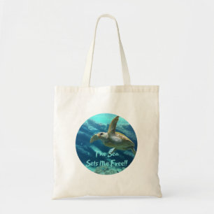 Sea Turtle Lover Tote Bag for Books, Beach Wear 