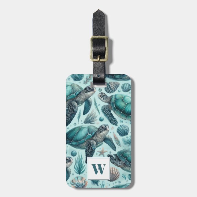 Sea Turtle Luggage Tag (Front Vertical)