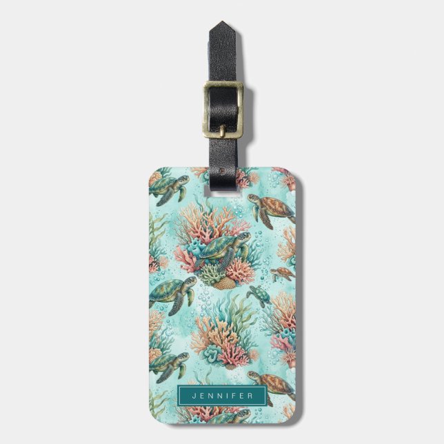 Sea Turtle Luggage Tag (Front Vertical)