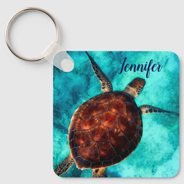 Sea Turtle Marine Life Keychain (Front)